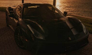 Ferrari 488 Spyder Black on Tan exotic rental cars yacht charters Miami