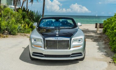 Rolls Royce Dawn Silver on Black Luxx Miami miami rental car exotic