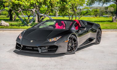Lamborghini Huracan Spyder Black on Red - Luxx Miami Exotic Car 
