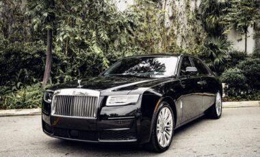 Rolls Royce Ghost Black on Red exotic rental cars yacht charters Miami