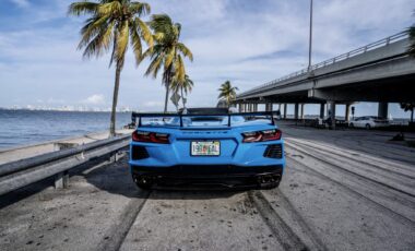 Chevrolet Corvette C8 Blue on Black exotic rental cars yacht charters Miami