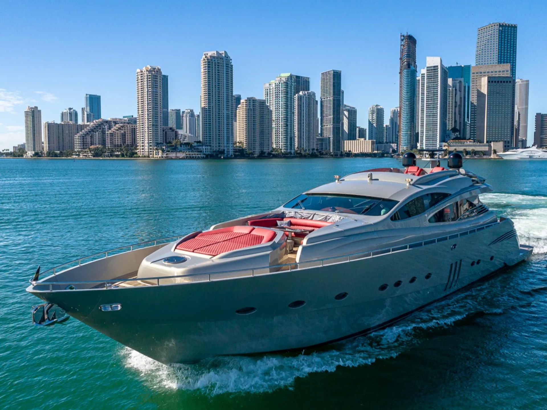 92′ Pershing exotic rental cars yacht charters Miami