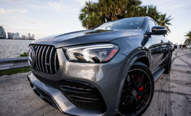 Mercedes GLE 53 Coupe AMG Gray on Black exotic rental cars in Miami