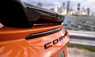 Chevrolet Corvette C8 Orange on Black Targa Top exotic rental cars yacht charters Miami