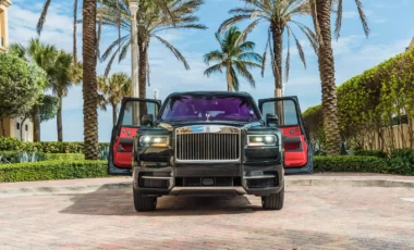 Rolls Royce Cullinan Black on Red Luxury Car Rental in Miami