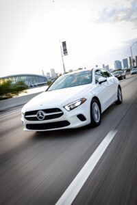 Mercedes-Benz a220 White on White exotic rental cars yacht charters Miami