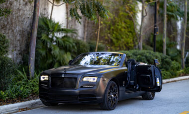 Rolls Royce Dawn Black on Black exotic rental cars yacht charters Miami