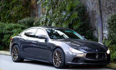 Maserati Ghibli Gray on Black exotic rental cars yacht charters Miami