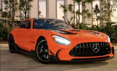 Mercedes Benz AMG GTs Orange on Black exotic rental cars yacht charters Miami