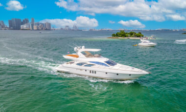 65 ‘ Azimut Flybridge exotic rental cars yacht charters Miami