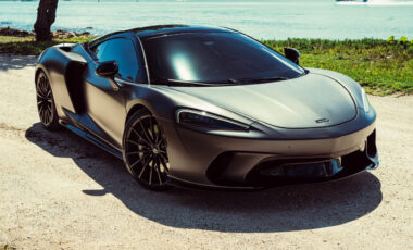 McLaren GT Gray on Red exotic rental cars yacht charters Miami