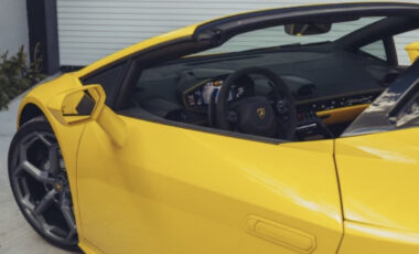 Lamborghini Huracan EVO Yellow on Yellow exotic rental cars yacht charters Miami