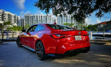 BMW M4 Red on White exotic rental cars yacht charters Miami