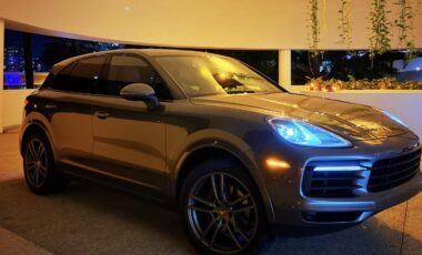 Porsche Cayenne Gray on Red exotic rental cars yacht charters Miami