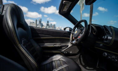 Ferrari 488 Black on Black exotic rental cars yacht charters Miami