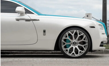 Rolls Royce Wraith Teal and White on White exotic rental cars yacht charters Miami