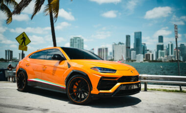 Lamborghini Urus Capsule Orange on Orange exotic rental cars yacht charters Miami