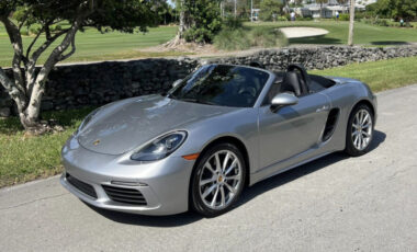 Porsche Boxster 718 Convertible Silver on Black exotic rental cars yacht charters Miami
