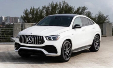 Mercedes AMG GLE 53 White on Red exotic rental cars yacht charters Miami