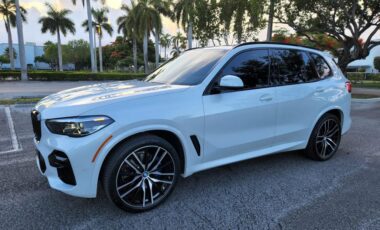 BMW X5M White on Brown exotic rental cars yacht charters Miami