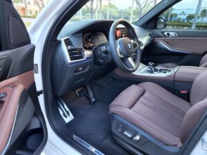 BMW X5M White on Brown exotic rental cars yacht charters Miami