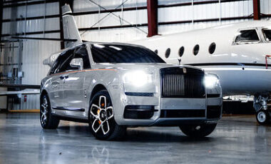 Rolls Royce Cullinan Grey on Blue exotic rental cars yacht charters Miami