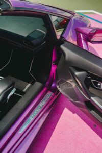 Lamborghini Huracan EVO Purple on Black exotic rental cars yacht charters Miami