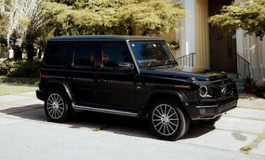 Mercedes G550 Black on Black exotic rental cars yacht charters Miami