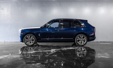 Rolls Royce Cullinan Blue on White and Camel exotic rental cars yacht charters Miami