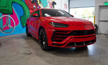 Lamborghini Urus Red on Red exotic rental cars yacht charters Miami