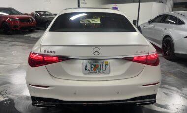 Mercedes S580 White on Red exotic rental cars yacht charters Miami