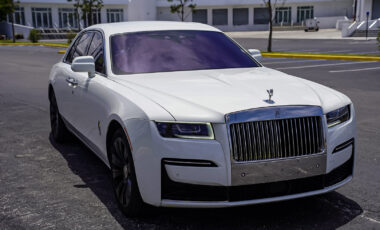Rolls Royce Ghost White on Red exotic rental cars yacht charters Miami