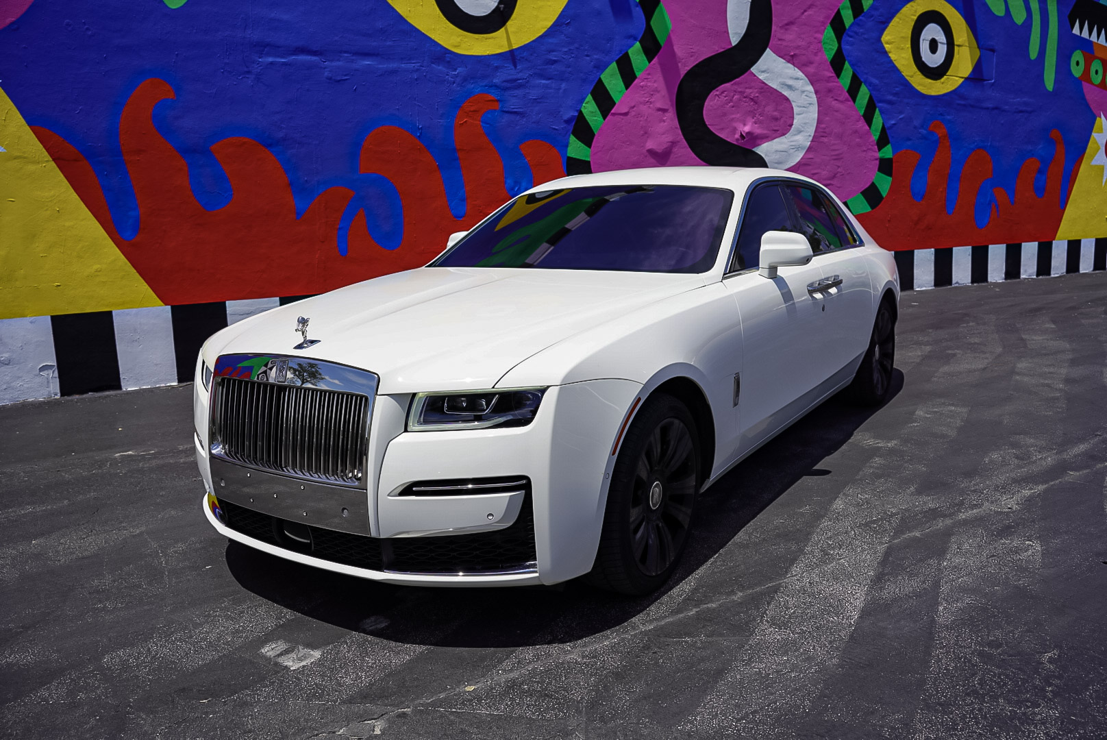 Rolls Royce Ghost White on Red exotic rental cars yacht charters Miami