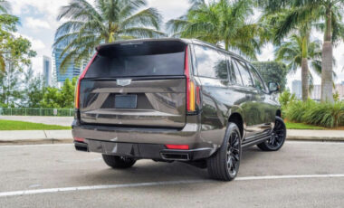 Cadillac Escalade Brown on Tan exotic rental cars yacht charters Miami