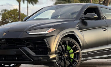 Lamborghini Urus Black on Green exotic rental cars yacht charters Miami