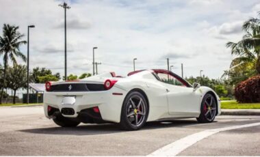 Ferrari 458 Spider White on Red exotic rental cars yacht charters Miami