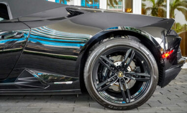 Lamborghini Huracan EVO Black on Black exotic rental cars yacht charters Miami
