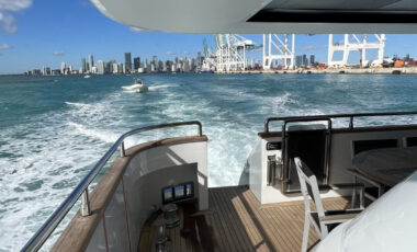 100′ Tecnomar exotic rental cars yacht charters Miami