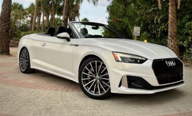 Audi A5 Cabrio White on Black and Orange exotic rental cars yacht charters Miami