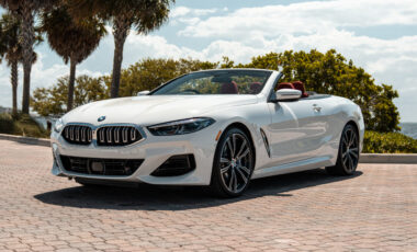 BMW 840 White on Red exotic rental cars yacht charters Miami