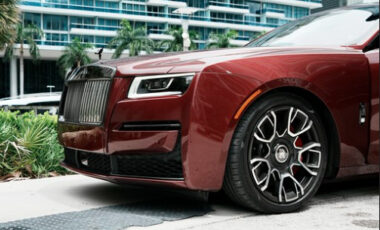 Rolls Royce Ghost Burgundy Red on Red exotic rental cars yacht charters Miami